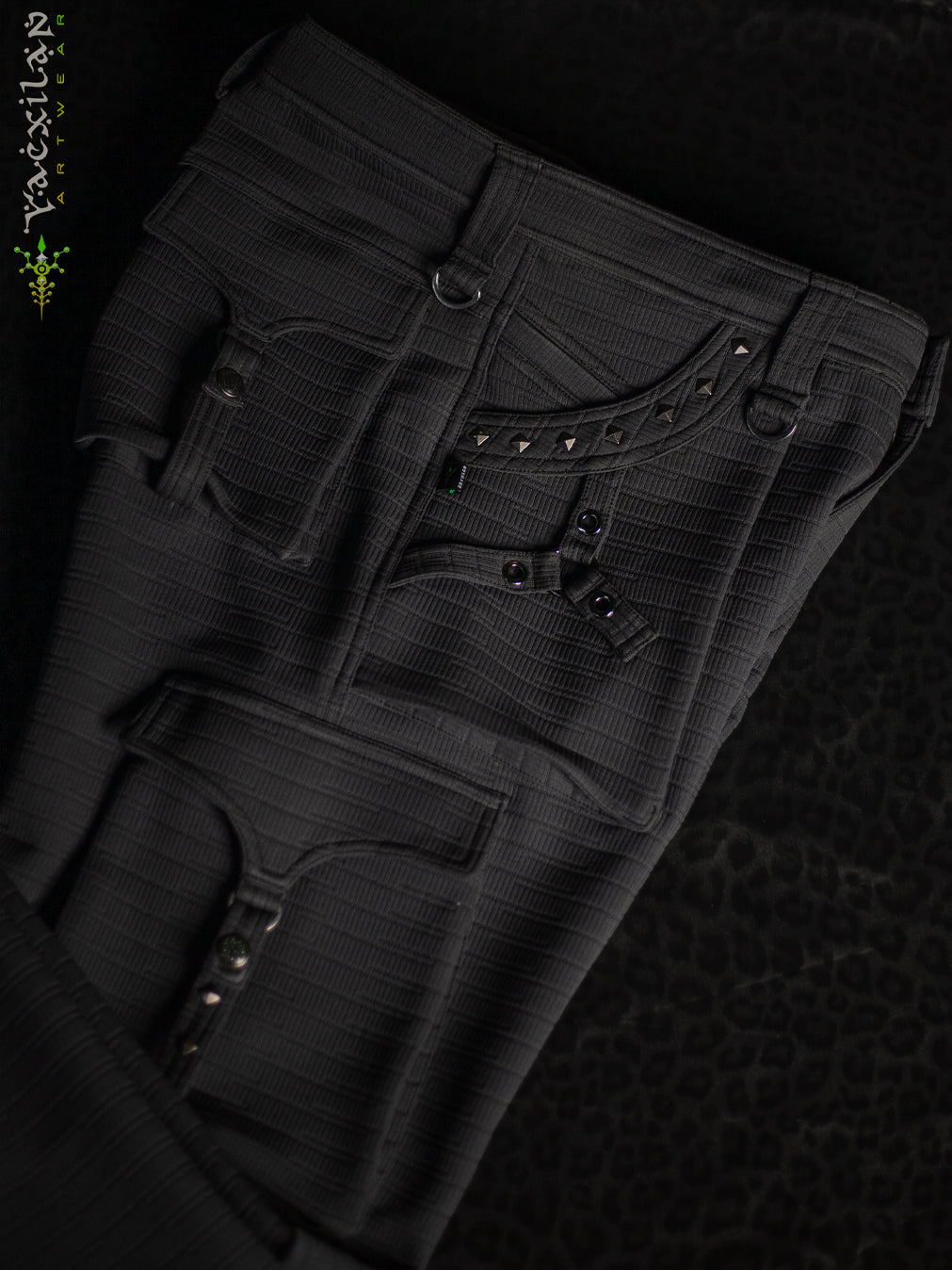 Pants Men / Punk Baggy Pockets High Tech Alien - NIGHT ASH